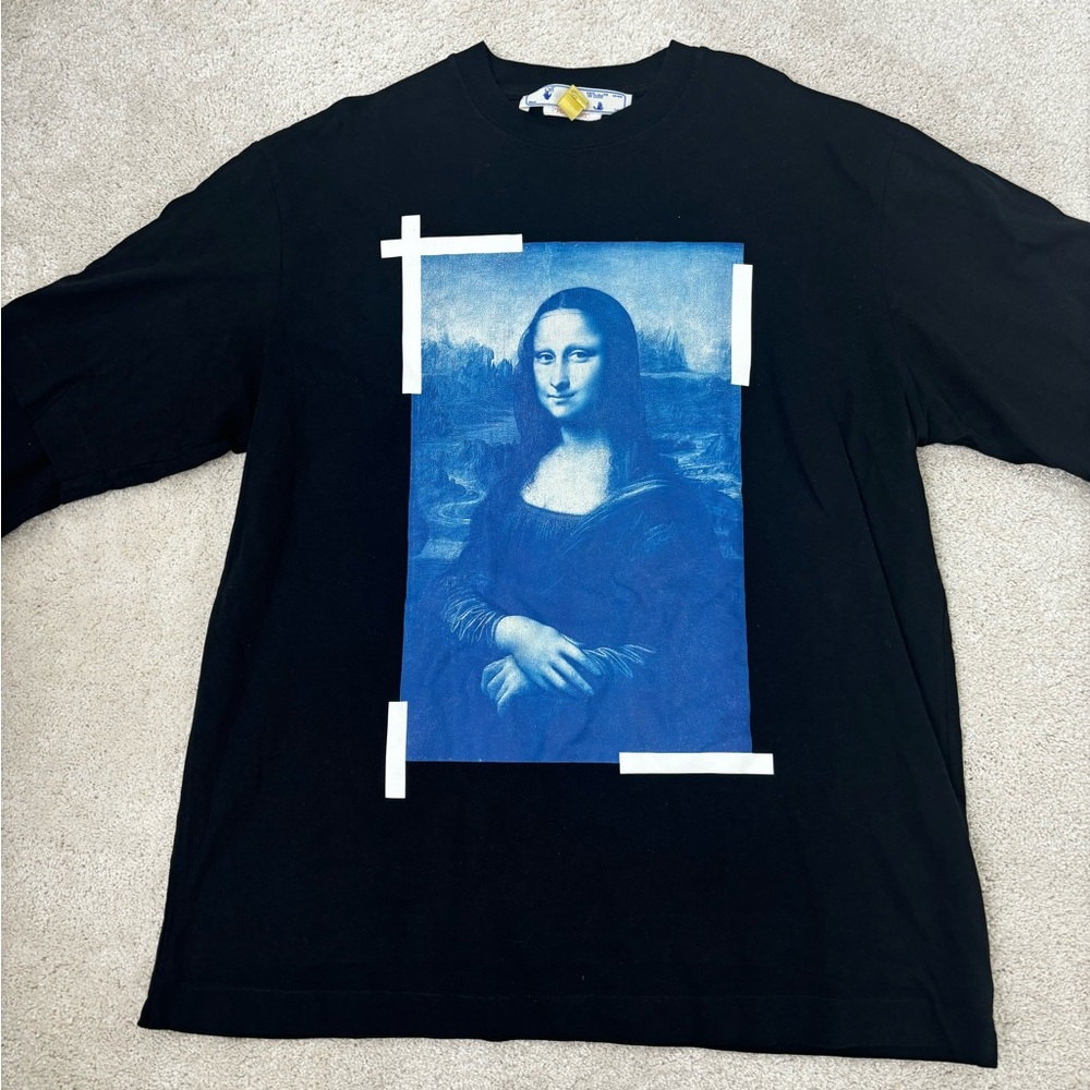 Black Long Sleeve Off-White Mona Lisa Print - Picture 2 of 5